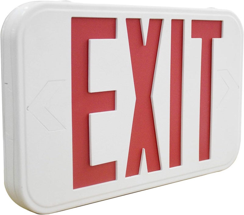 LIT-PaTH LED EXIT Sign, Emergency Exit Light with Back Up Batteries, Double Face - US Standard Red Letter Exit Lighting, UL 924 and CEC Qualified, 120-277 Voltage, 1-Pack - Image 1